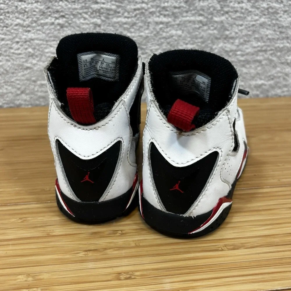 Jordan True Flight 343797-100 Toddler White/Black-Varsity Red Size 9C